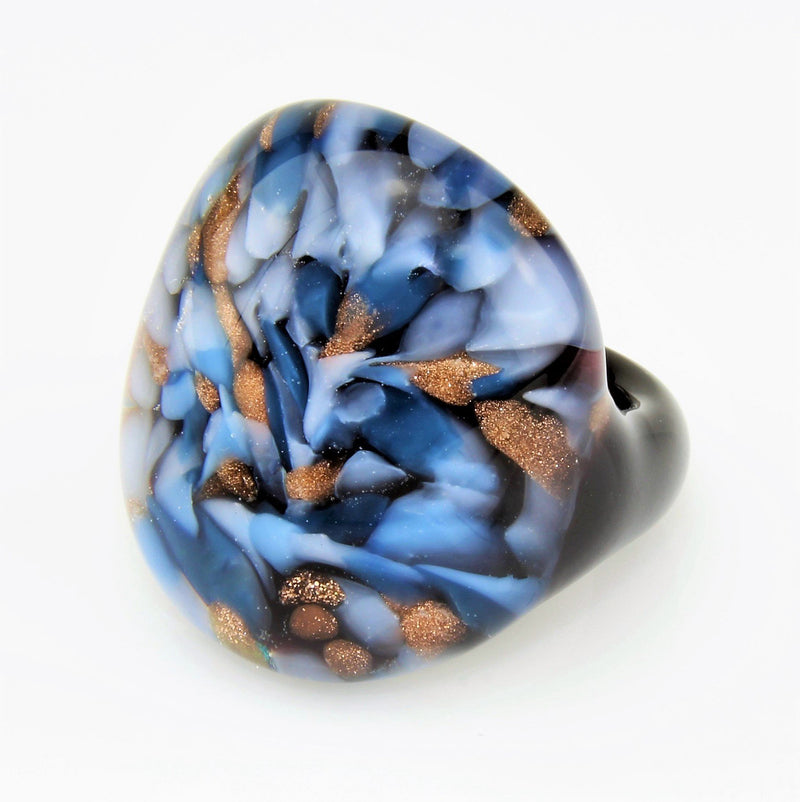 Ring "Madame" Grau Blau marmoriert
