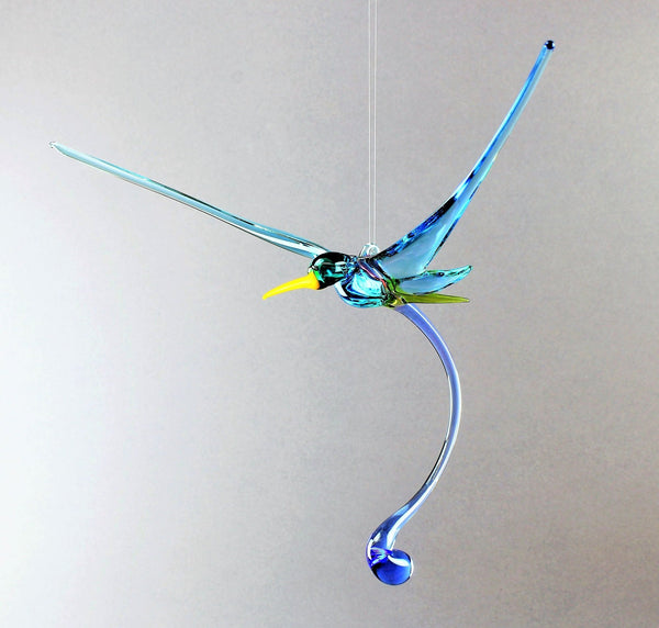 Kolibri Borosilikatglas farbig , Größe 20-22 cm