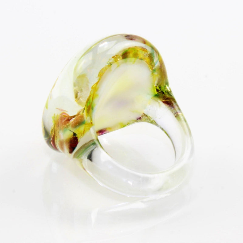 Ring "Madame" grün gelb marmoriert