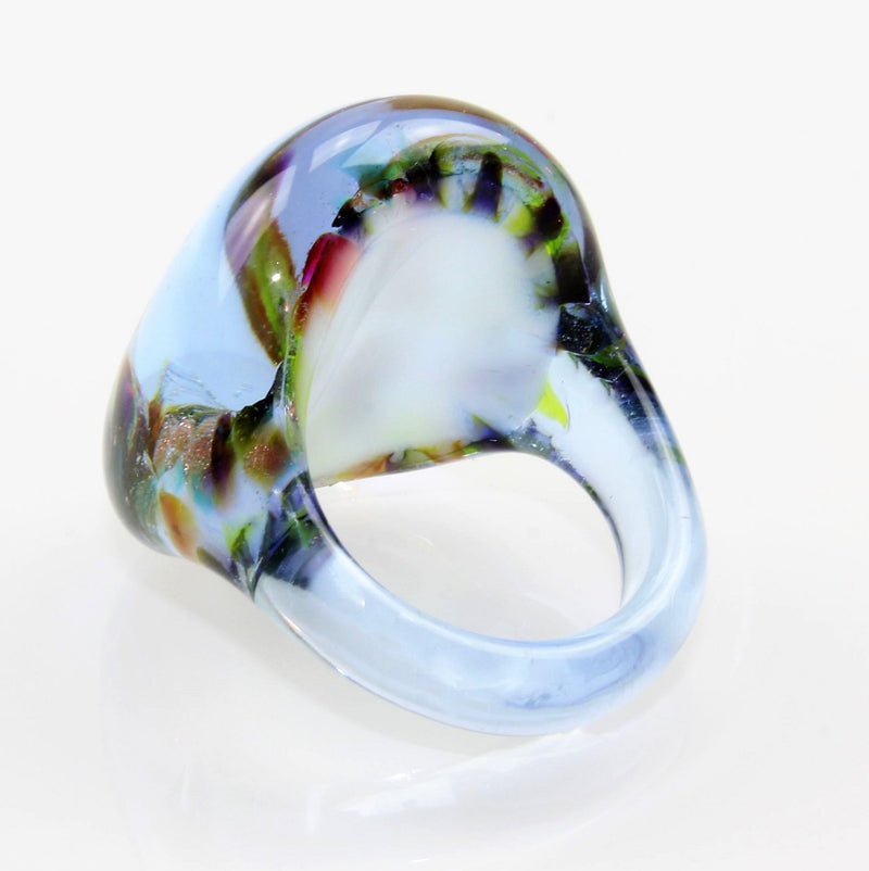 Ring "Madame" Flieder-violett marmoriert