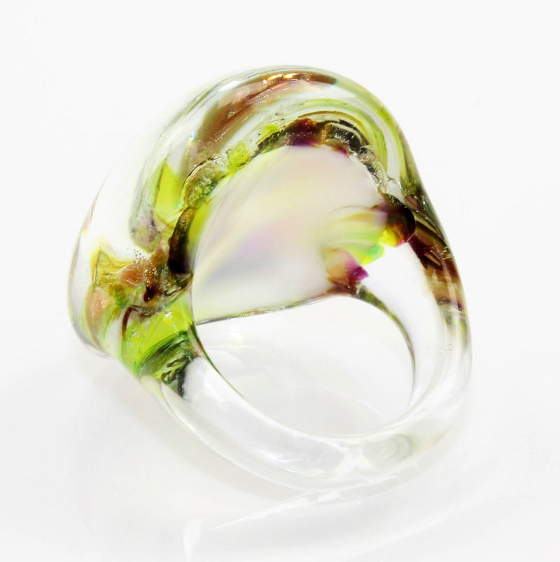 Ring "Madame" Herbstfarbe marmoriert