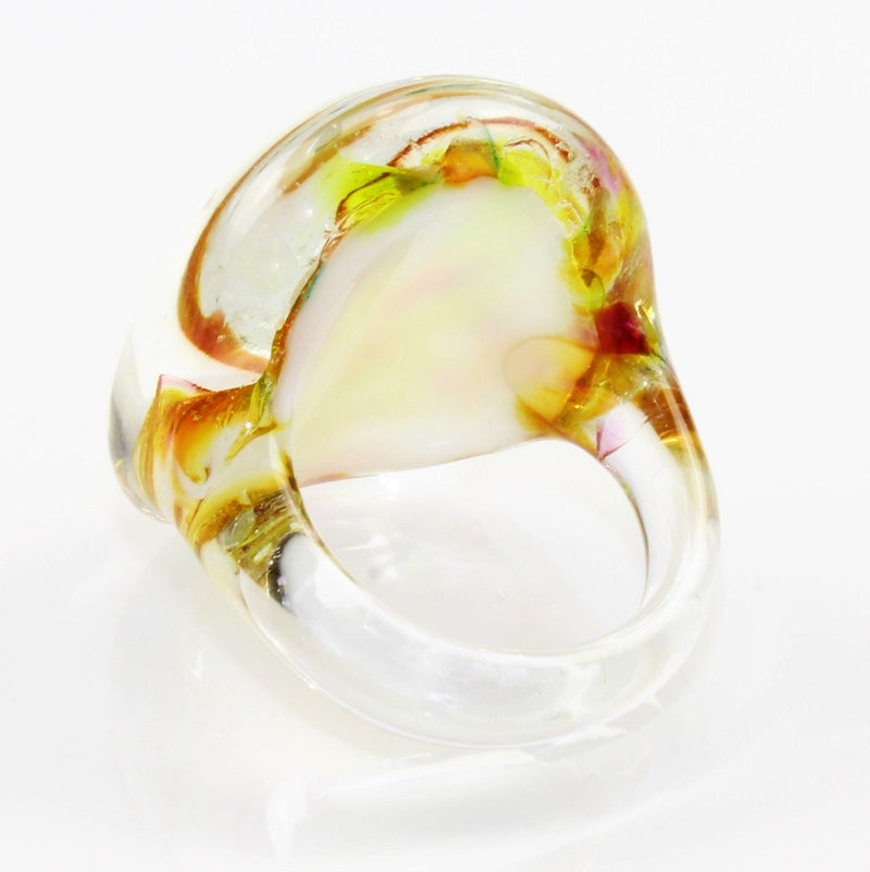 Ring "Madame" Aurora gelblich marmoriert