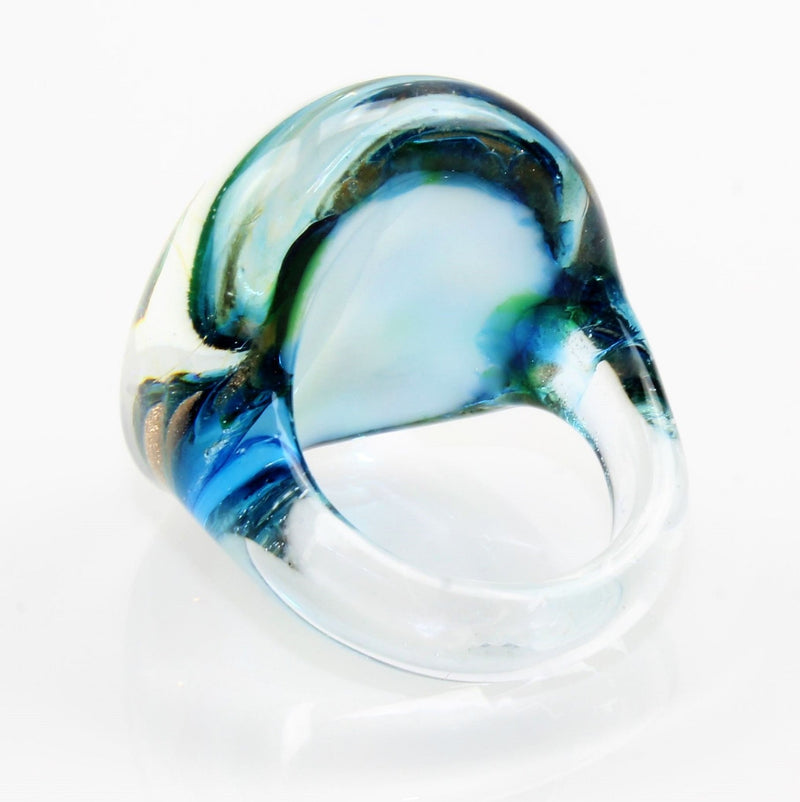 Ring "Madame" Türkis-grün marmoriert