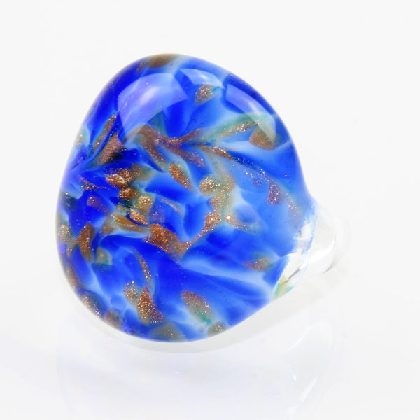 Ring "Madame" blau marmoriert