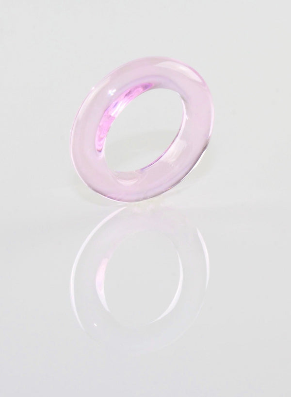 Ring "Loop" Borosilikatglas rose` klar