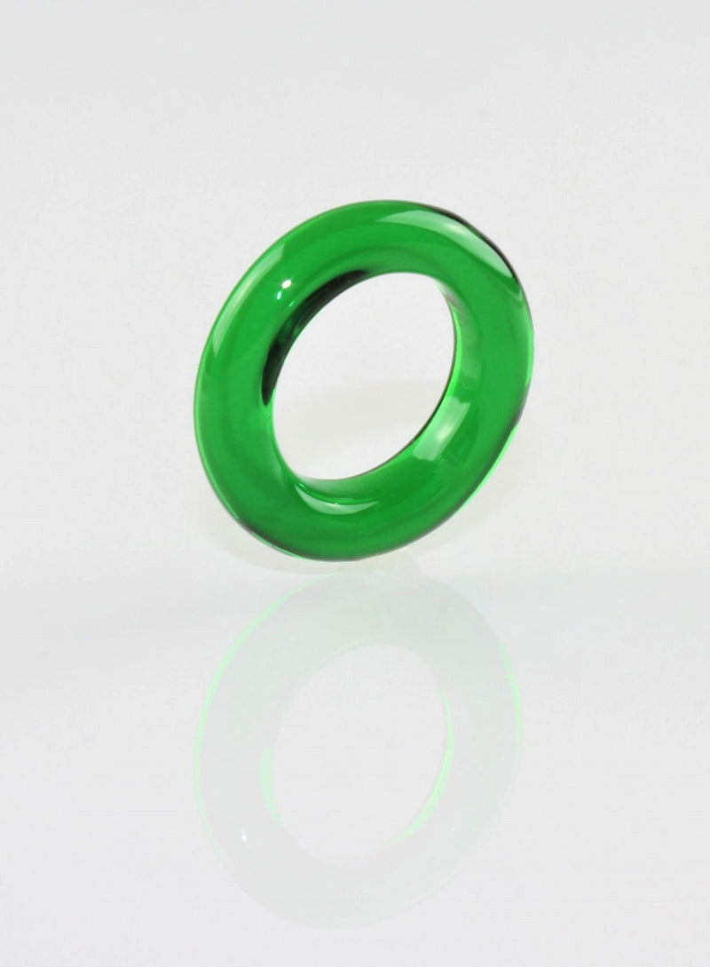 Ring "Loop" Borosilikatglas Apfelgrün