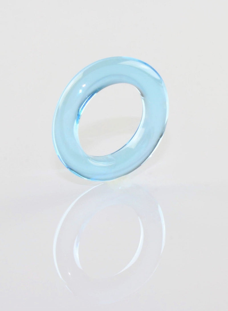 Ring "Loop" Borosilikatglas Gletscher blau klar
