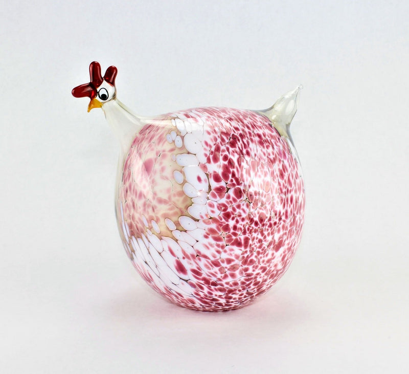 Perlhuhn marmoriert, Fuchsia , Glas, Dekoration