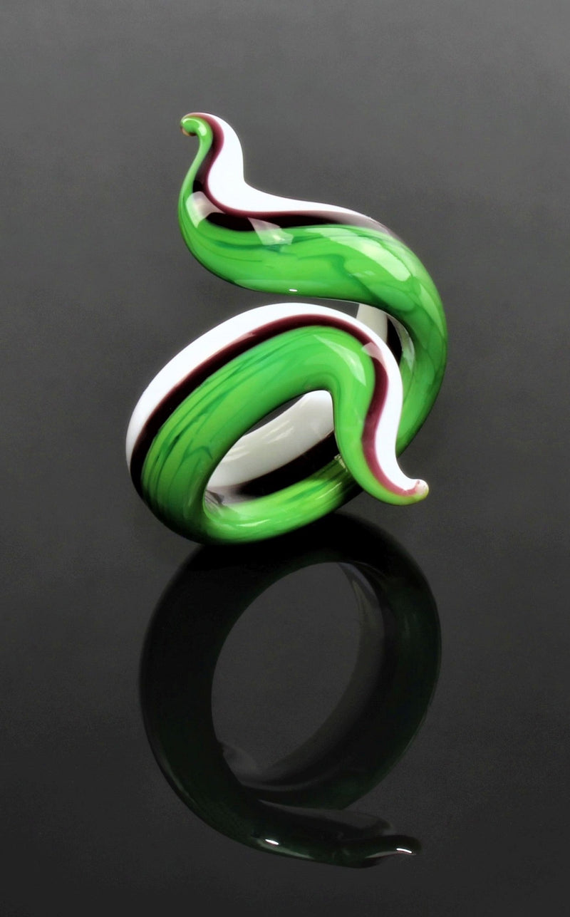 Ring "Eva", Moosgrün , Borosilikatglas