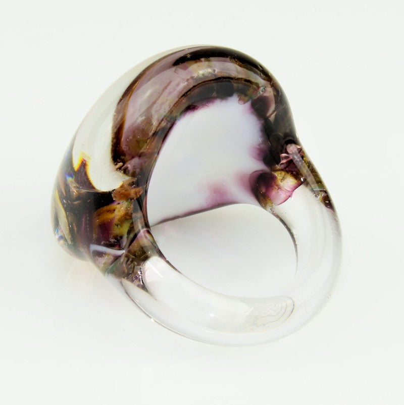 Ring "Madame" Graphit-Amethyst marmoriert